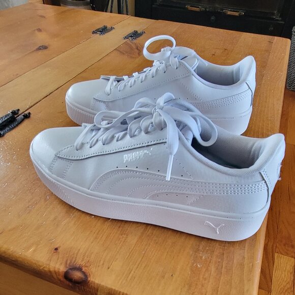 White Platform Puma Sneakers - Picture 4 of 4